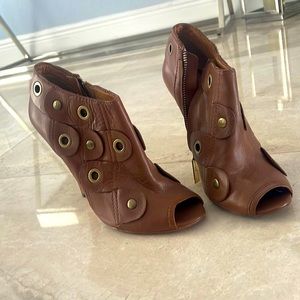 L.A.M.B Brown leather ankle booties